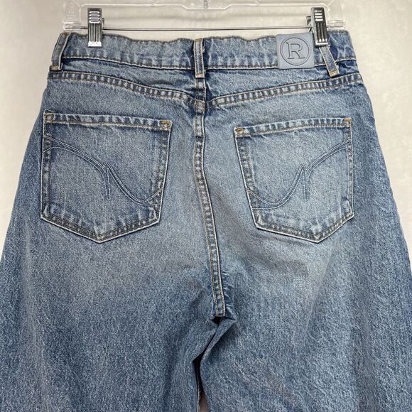 ReVice High Rise Jeans Crossover Waist Women’s Sz 27 Wide Leg Acid Wash Y2k - Picture 9 of 13